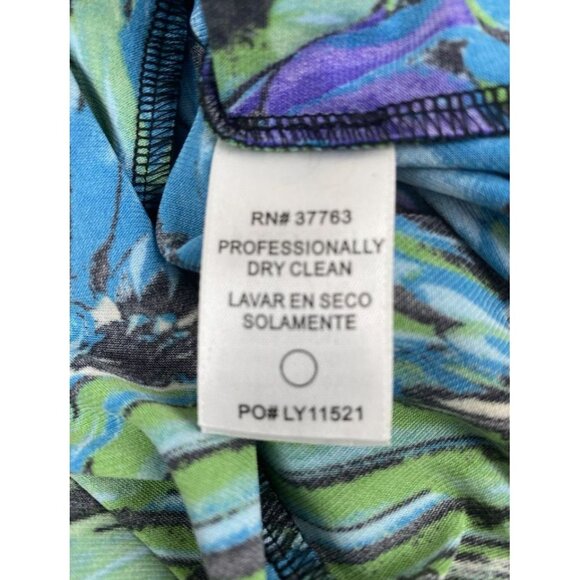 Laundry by Shelli Segal Boho Chic Preppy Sift Dress Ballon Sleeves Green Blue 6 - Picture 6 of 12